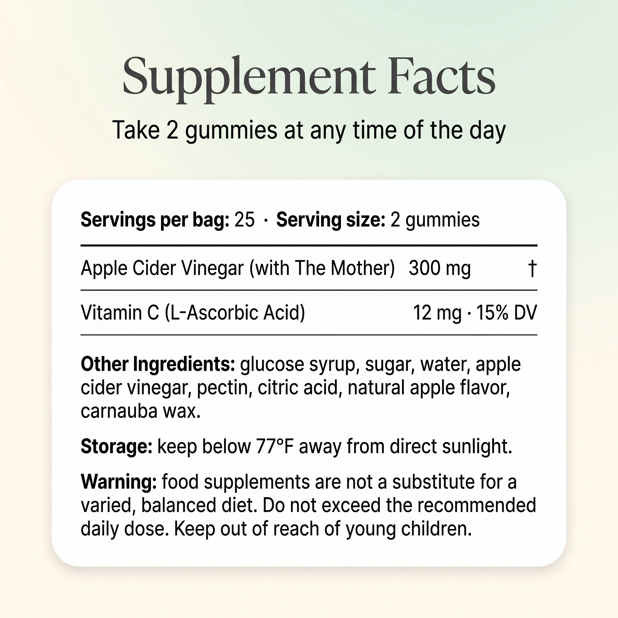 Supplement facts